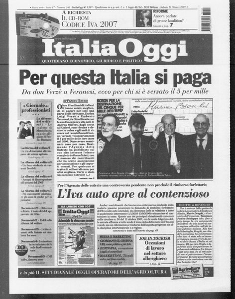 Italia oggi : quotidiano di economia finanza e politica